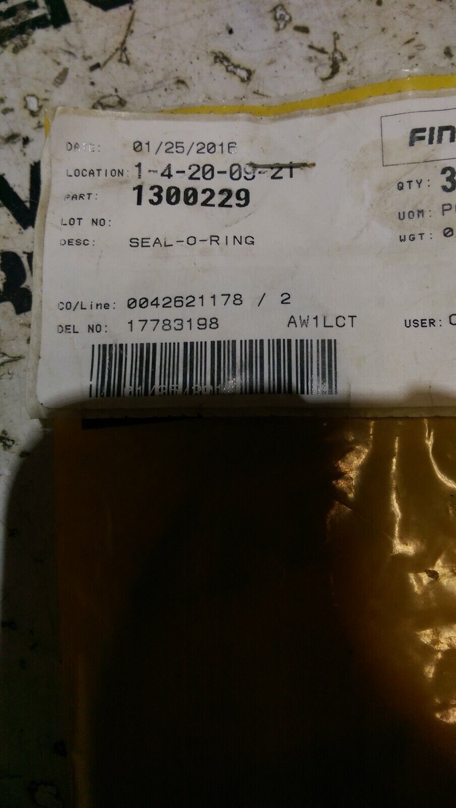 CATERPILLAR OEM 130-0229: SEAL-O-RING