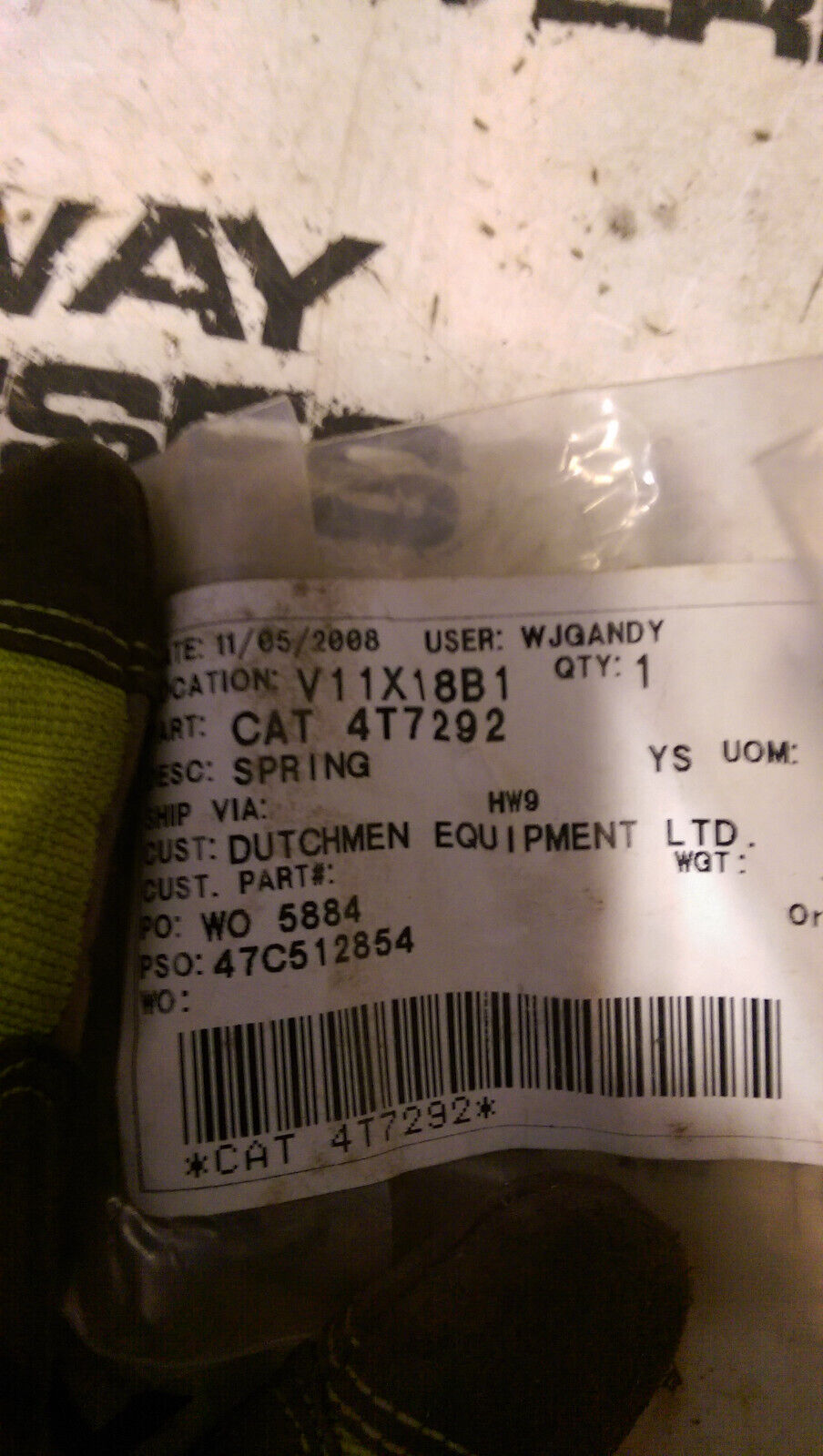 CATERPILLAR SPRING 4T-7292 4T7292
