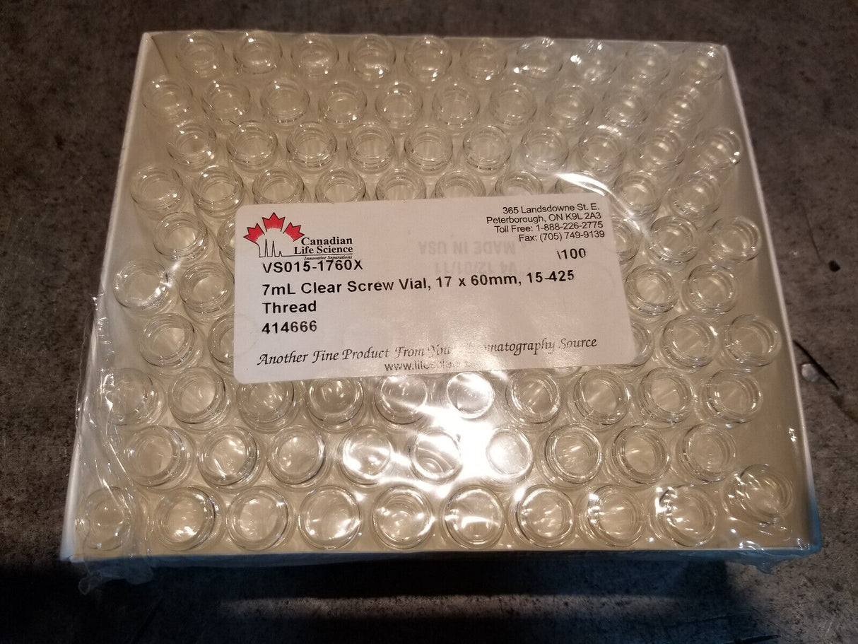 VS015-1760X 7mL Clear Screw Vial, 17 x 60mm, 15-425 Thread (PK of 100)