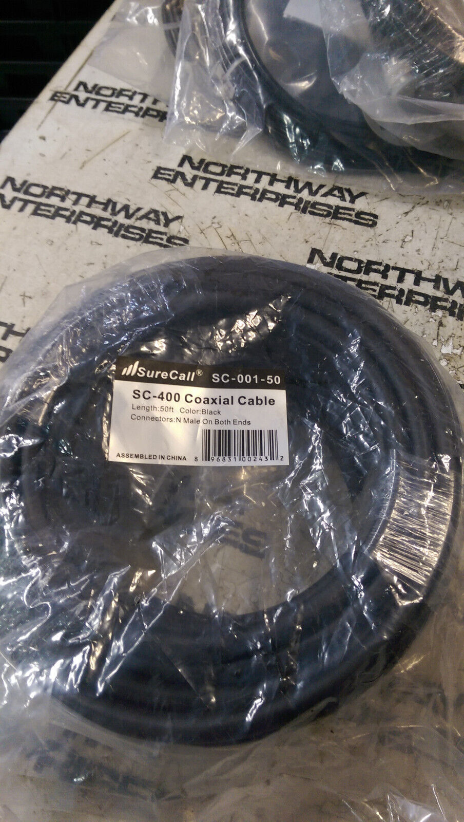 SureCall SC-001-50 50ft SC-400 Coax Coaxial Cable N-Male Connector