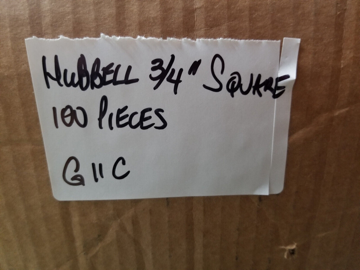 BOX OF 100 PC - HUBBELL 52C18 4 in. Square Cover, Raised 3/4 in., 9.7 Cu. In.