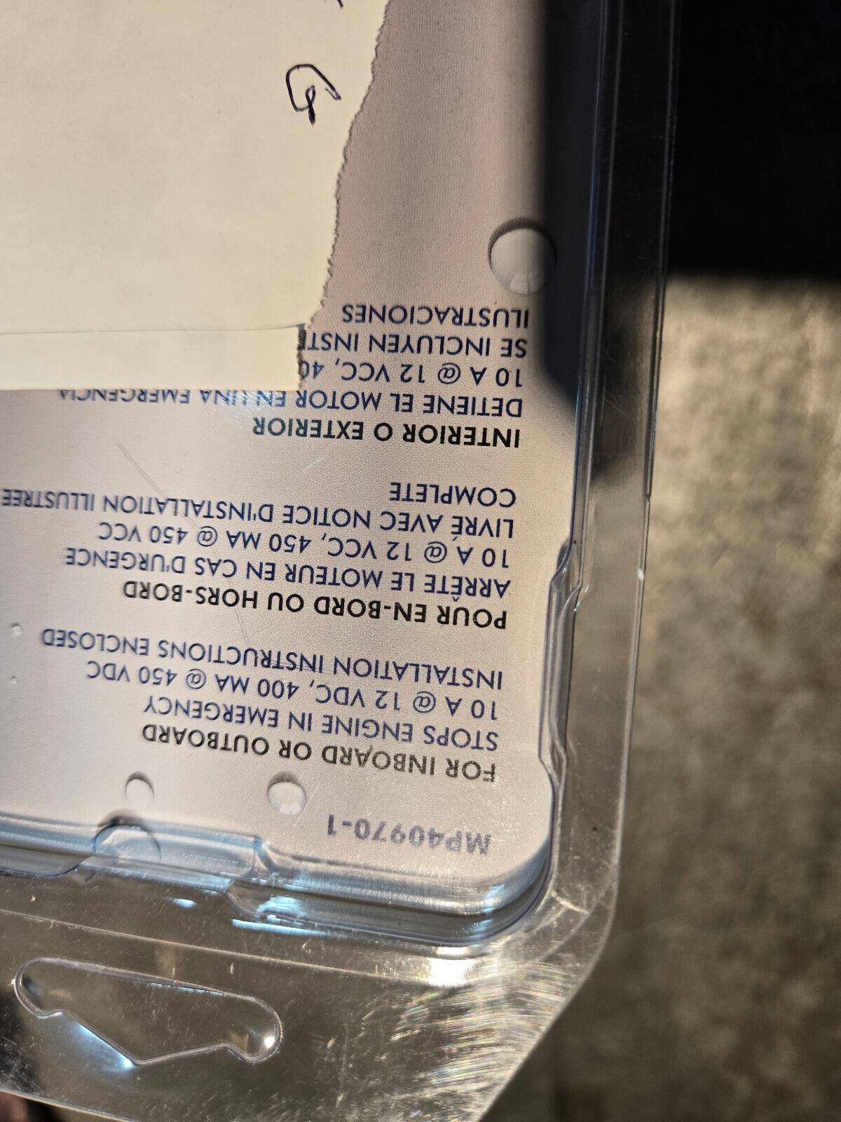 SIERRA MP 40970-1 EMERGENCY CUTOFF SWITCH LANYARD CUT-OFF MP40970-1