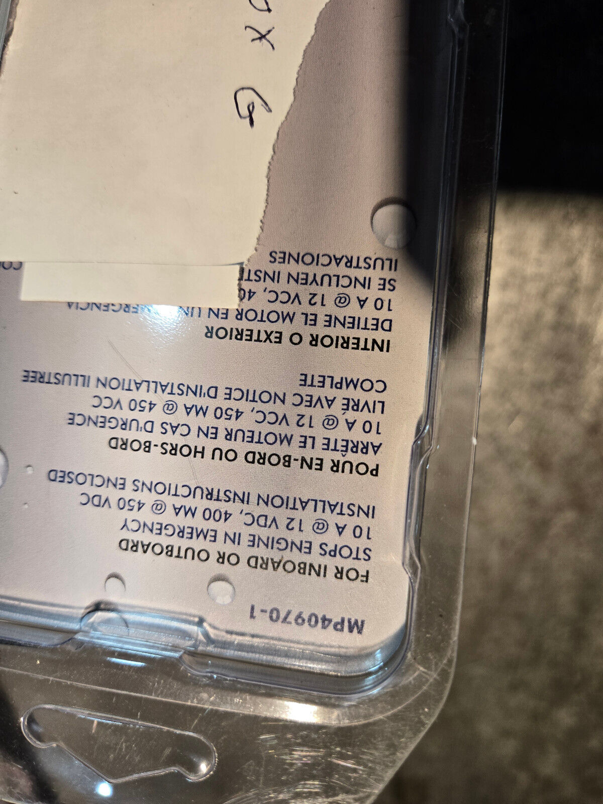 SIERRA MP 40970-1 EMERGENCY CUTOFF SWITCH LANYARD CUT-OFF MP40970-1