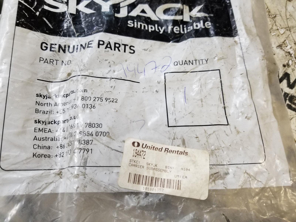 SkyJack Part # 194472 - Carrier Subassembly