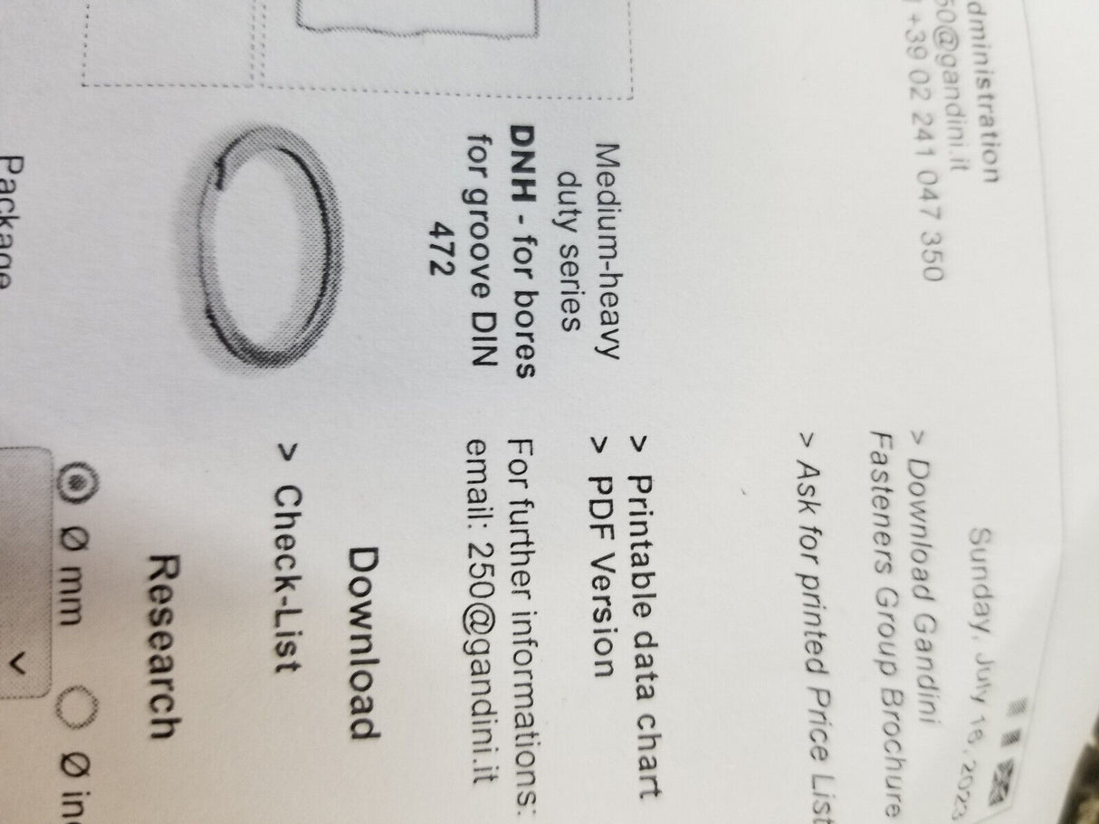 DNH127 DNH-127 spirolox DNH SERIES DIN INTERNAL RING