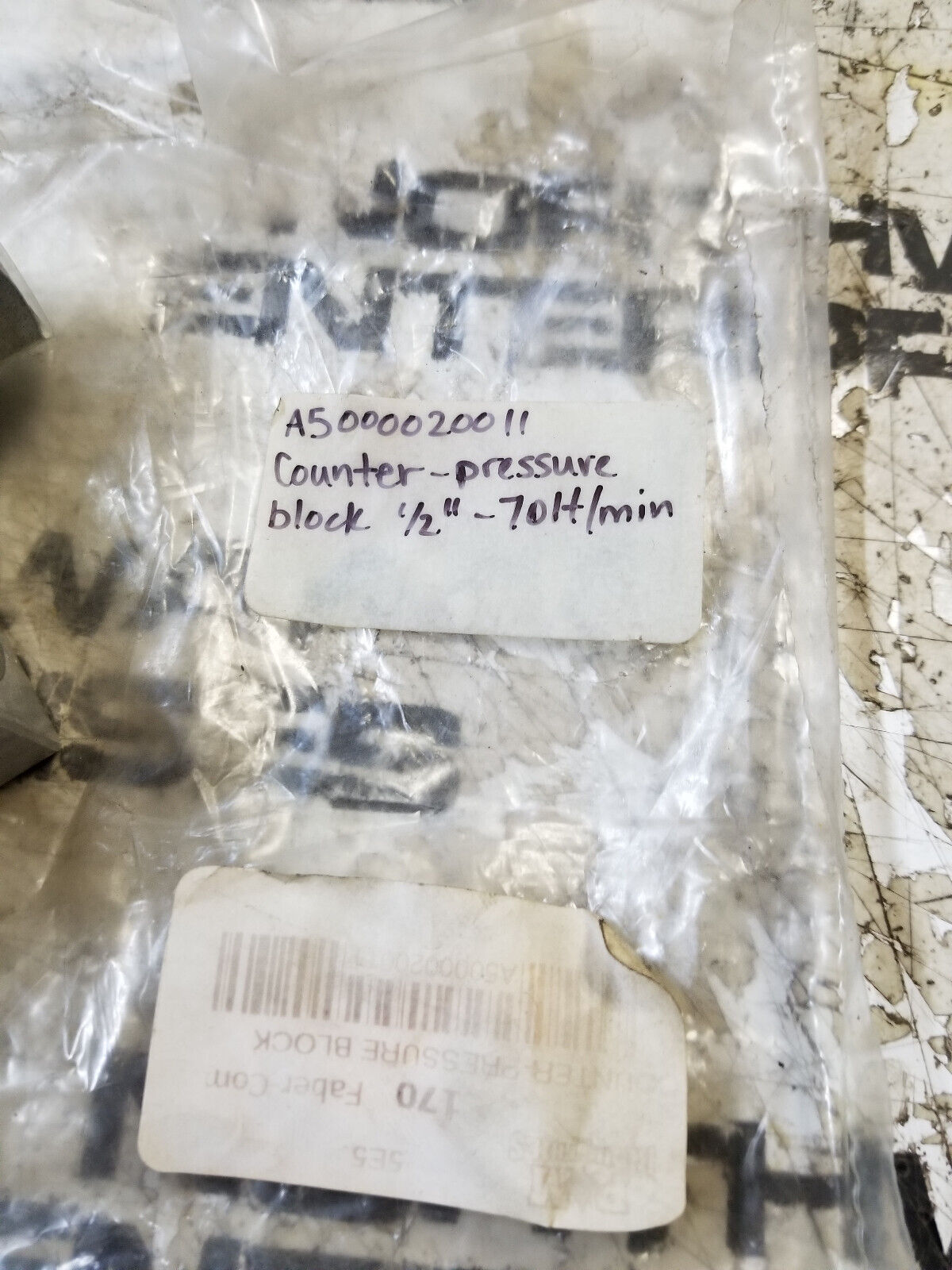 A5000020011 Counter-pressure Blocks 70 l/min For MOD 10 Scanreco A5000020011