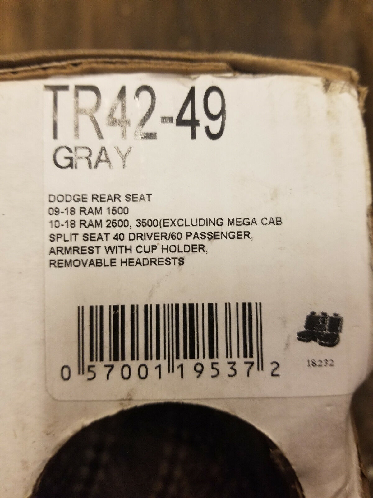 Fia TR42-49 GRAY Wrangler Custom Seat Cover