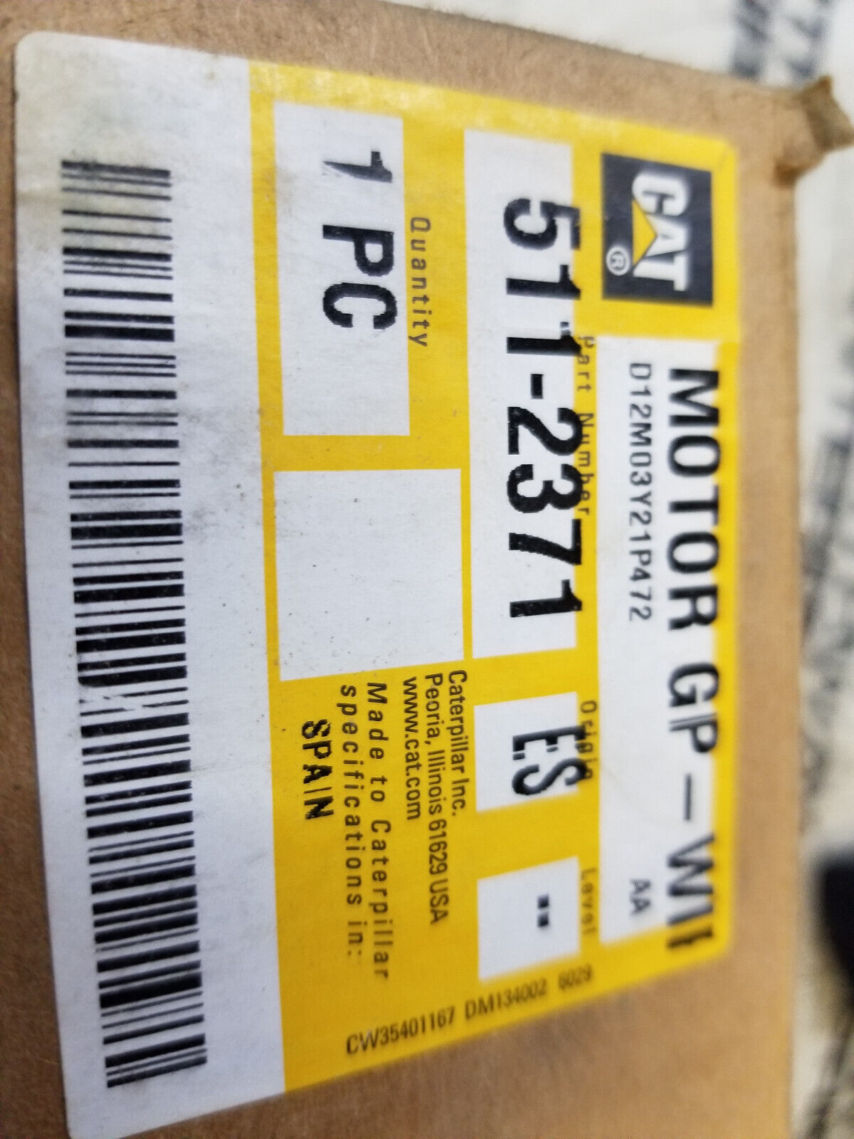511-2371 CATERPILLAR WIPER MOTOR 5112371