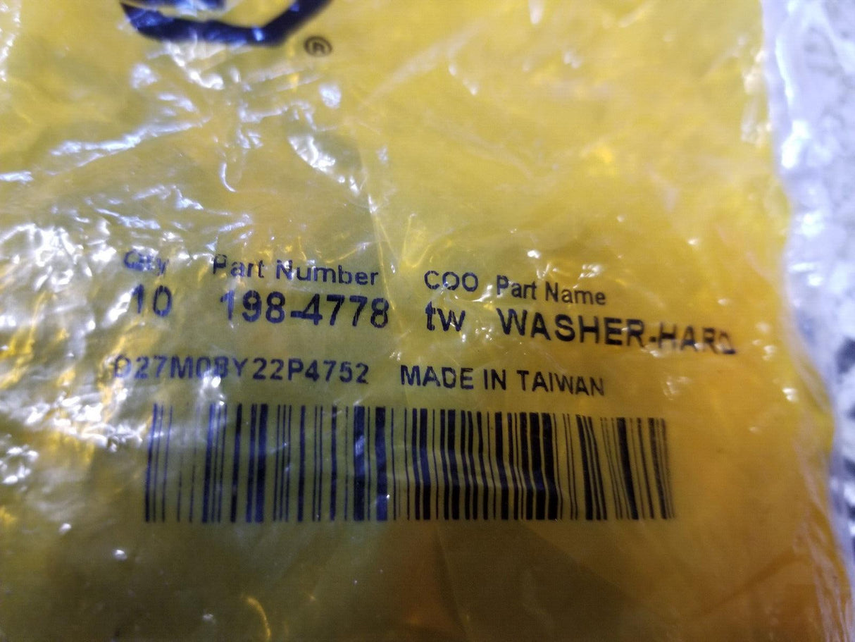 BAG OF 10 WASHERS - 198-4778 M12 ID Steel Hard Washer 1984778