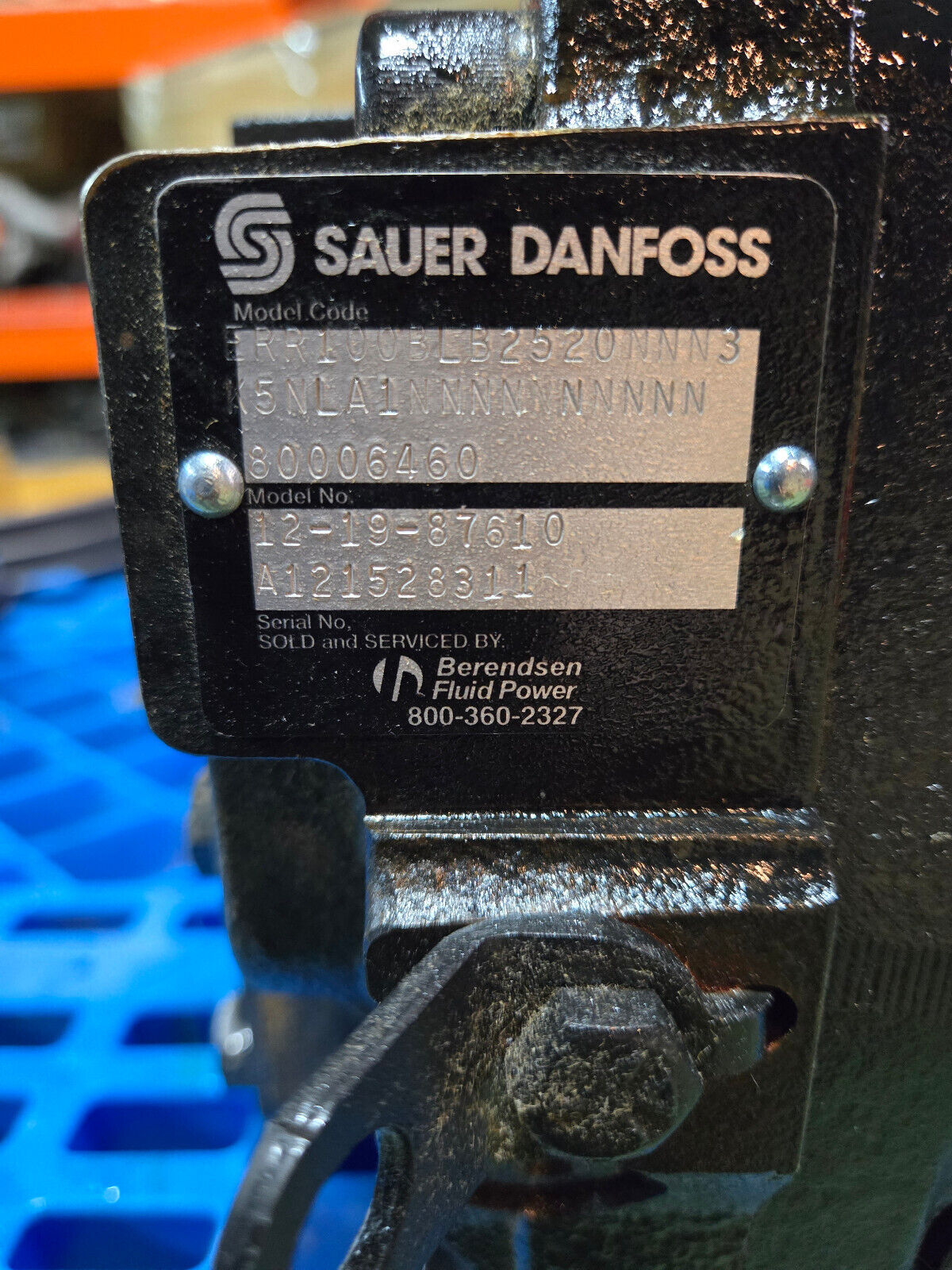 SAUER DANFOSS err100blb2520nnn3 80006460 12-19-87610 3260PM457 Grease Pump 3gpm