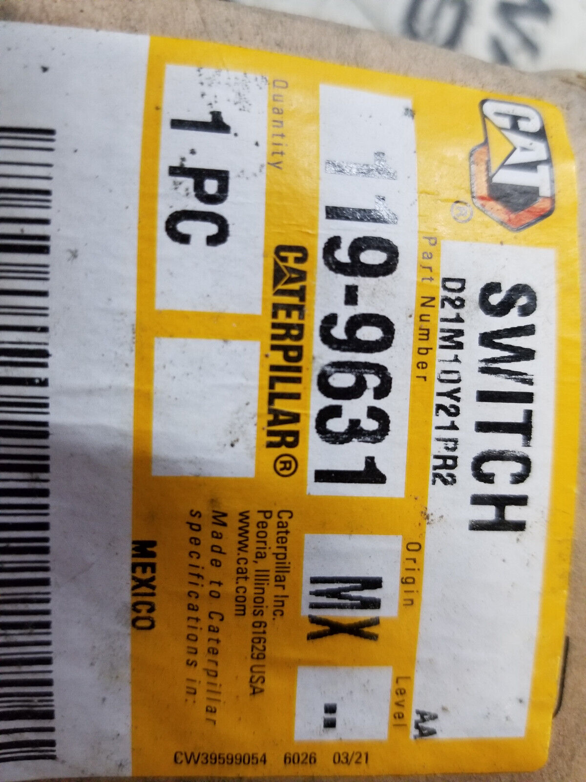 119-9631 12 Volt Direct Current Thermo Switch 1199631