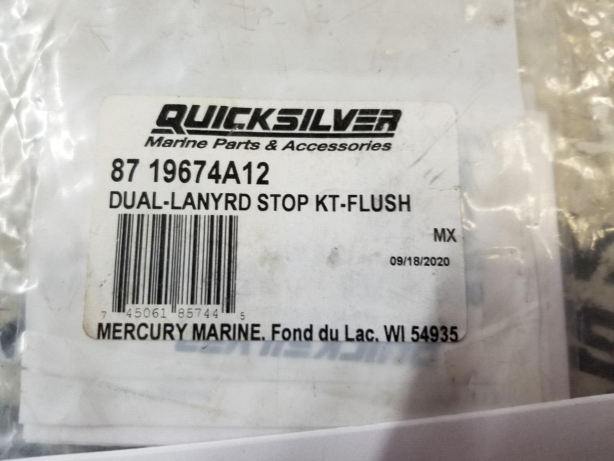 Mercury-Mercruiser 87-19674A12 Lanyard Stop Switch Kit Dual open bag