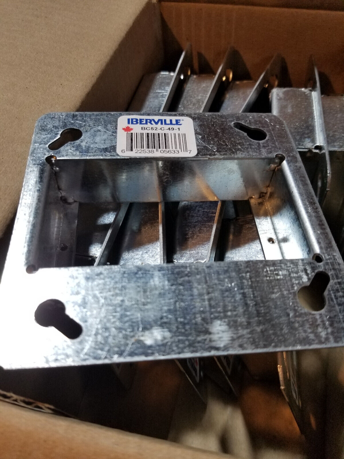 BOX OF 10 - IBERVILLE BC52C494 4"SQ1 TILE RING 1"RAISED