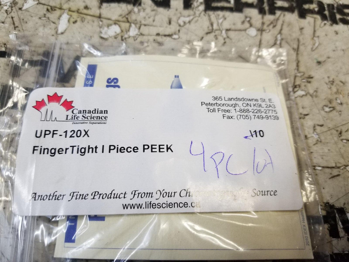 LOT OF 4PC - UPF-120X FingerTight fittings, PEEK 10-32