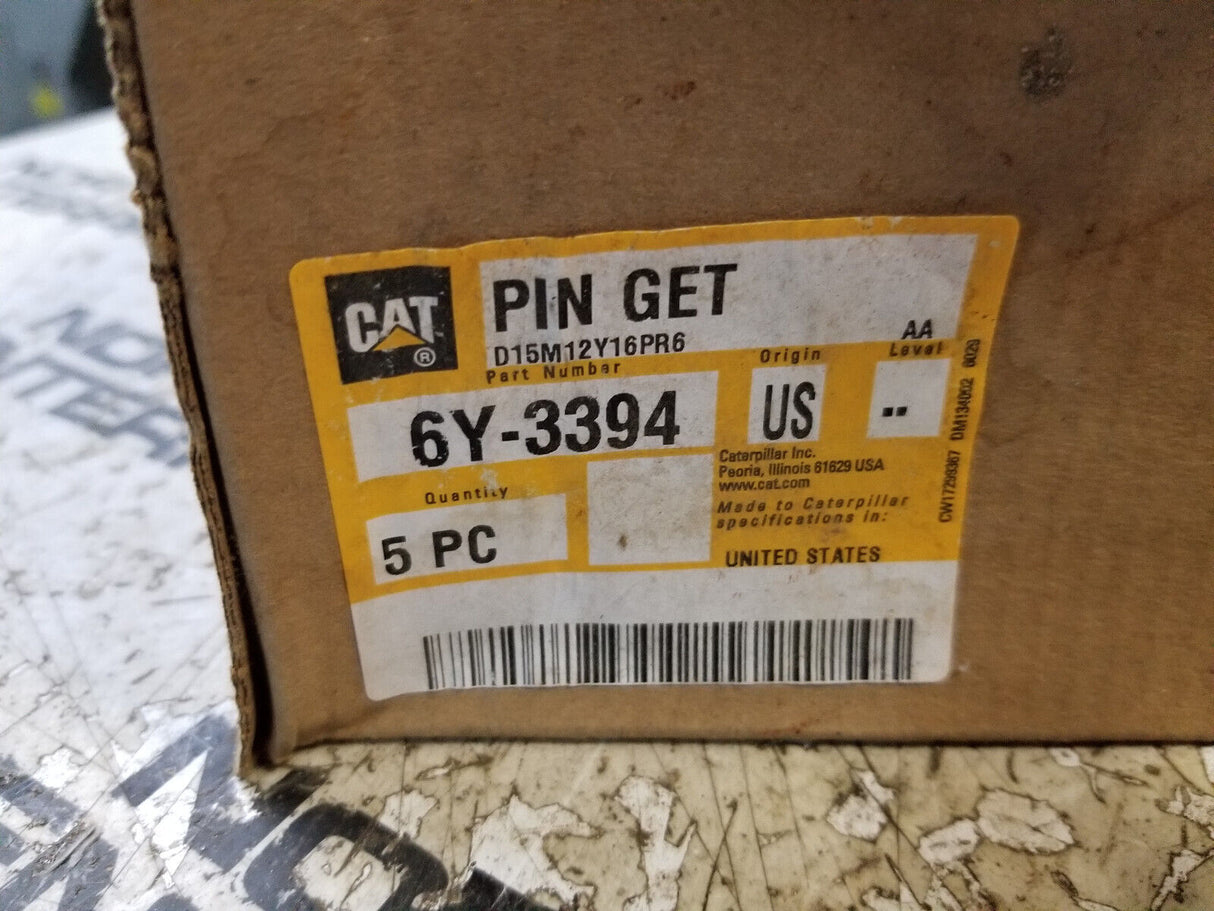 1 BOX OF 5 PINS - CATERPILLAR 6Y-3394 GROOVED PIN 6Y3394