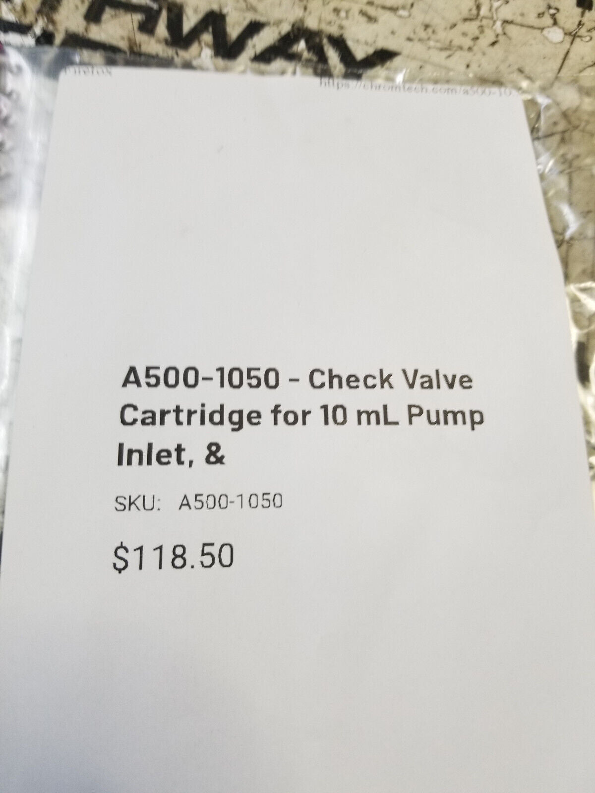 AS-A500-1050 Inlet/Outlet Check Valve 10ML PUMP