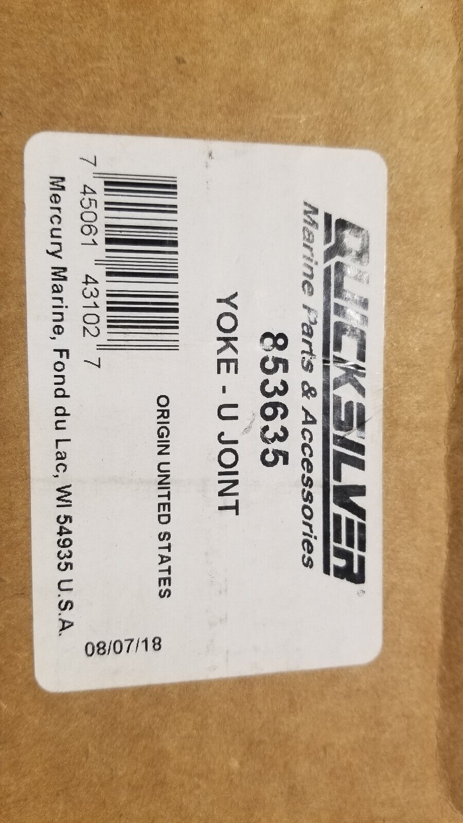 Mercury Mercruiser Quicksilver 853635 Yoke-U Joint