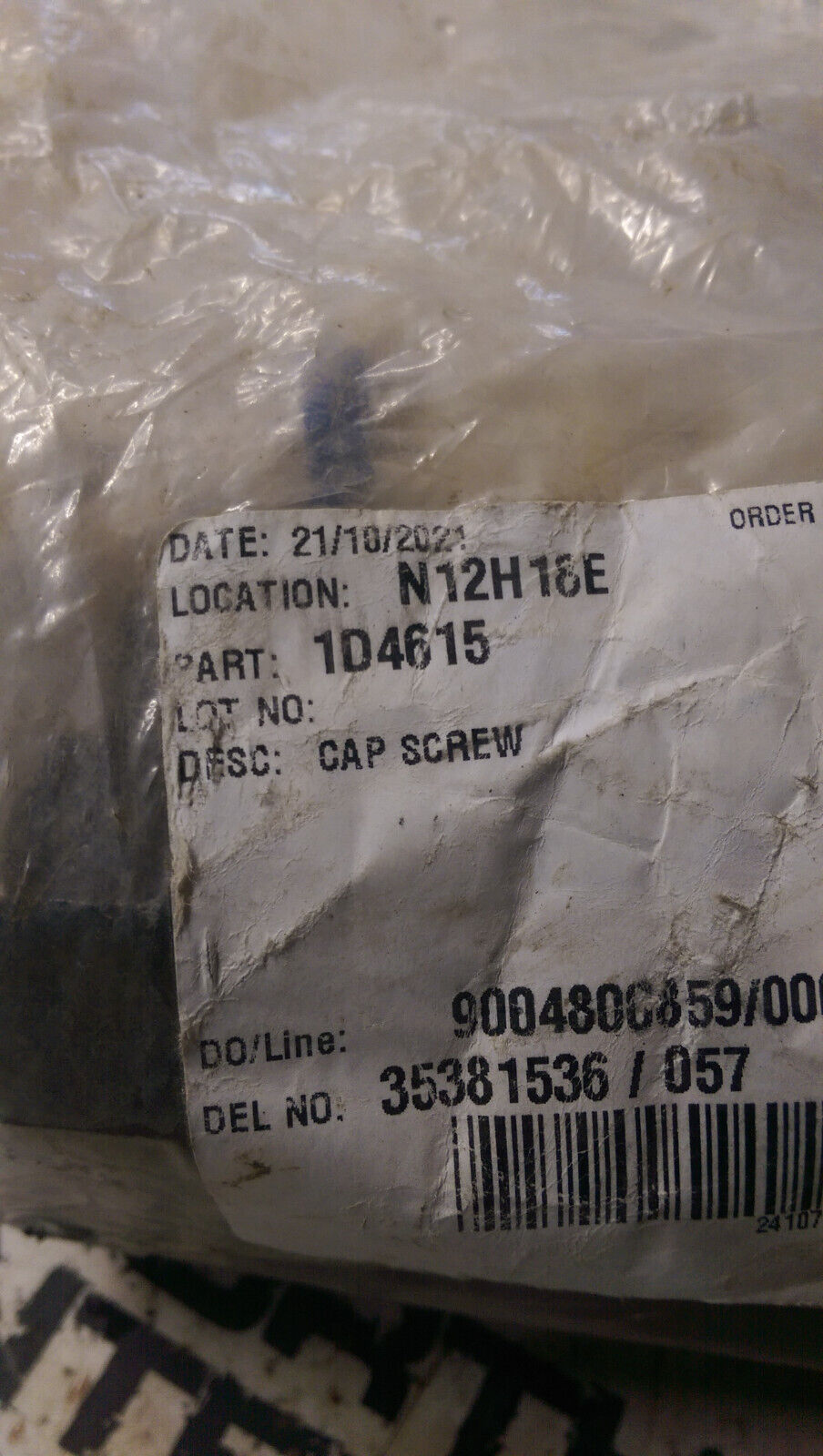 1D-4615 CATERPILLAR BOLT 1D4615