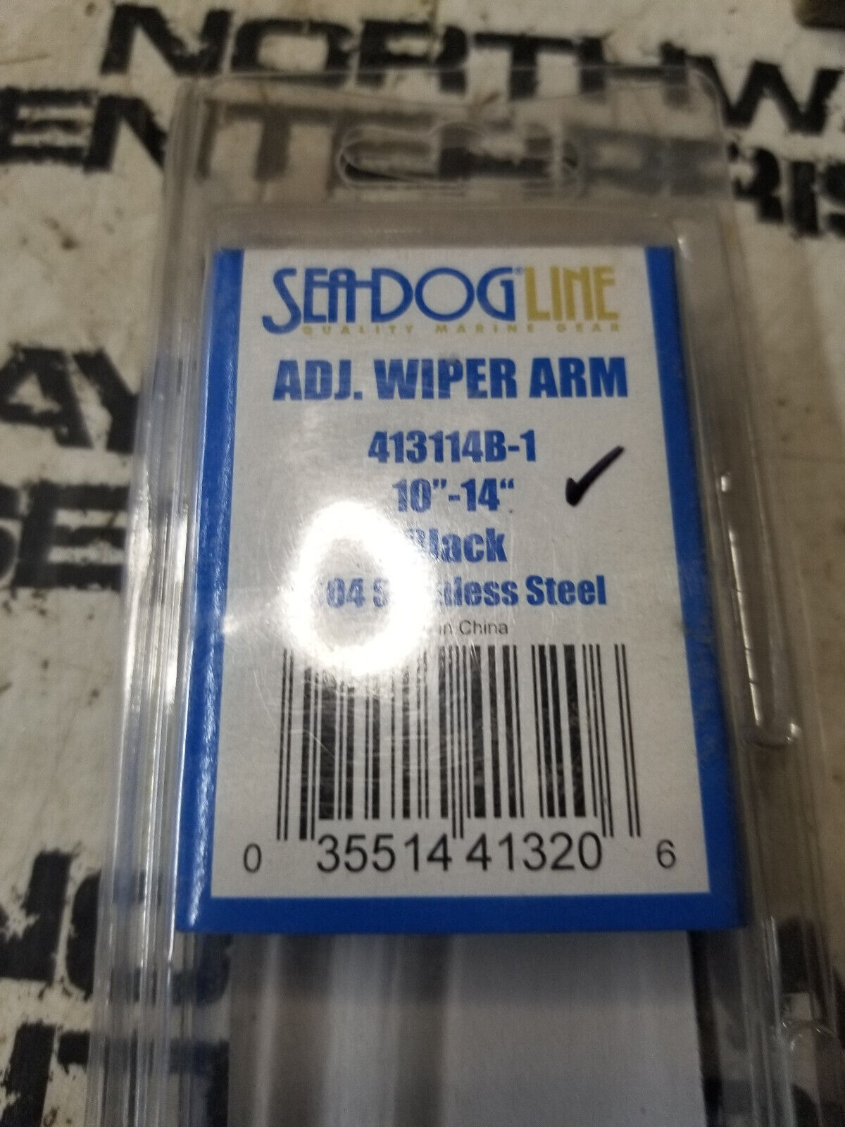 Sea-Dog Adjustable SS Wiper Arm 10" to 14" Black 413114B-1