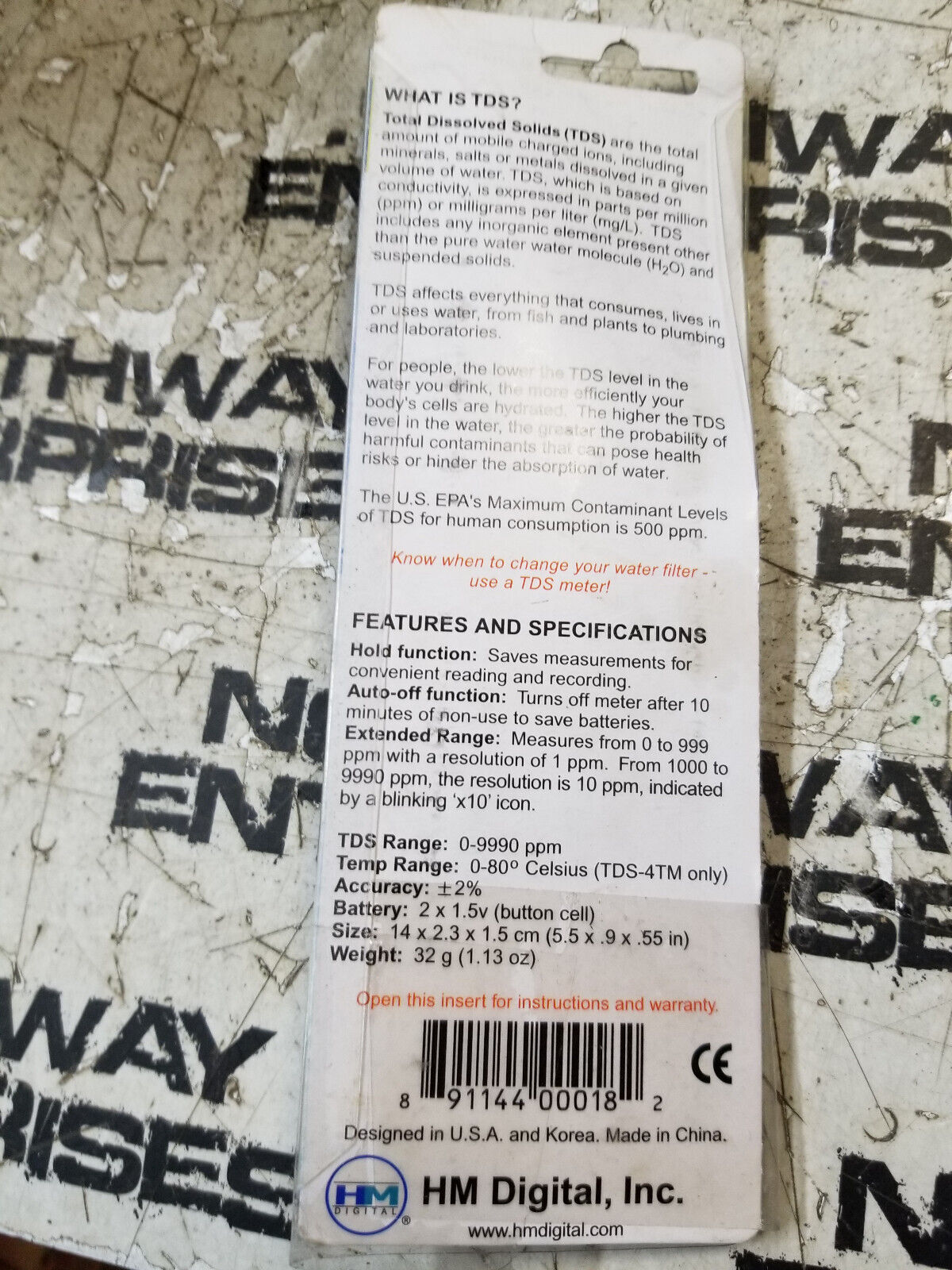 HM Digital TDS-4TM ppm Temperature Water Quality Purity Tester/Meter