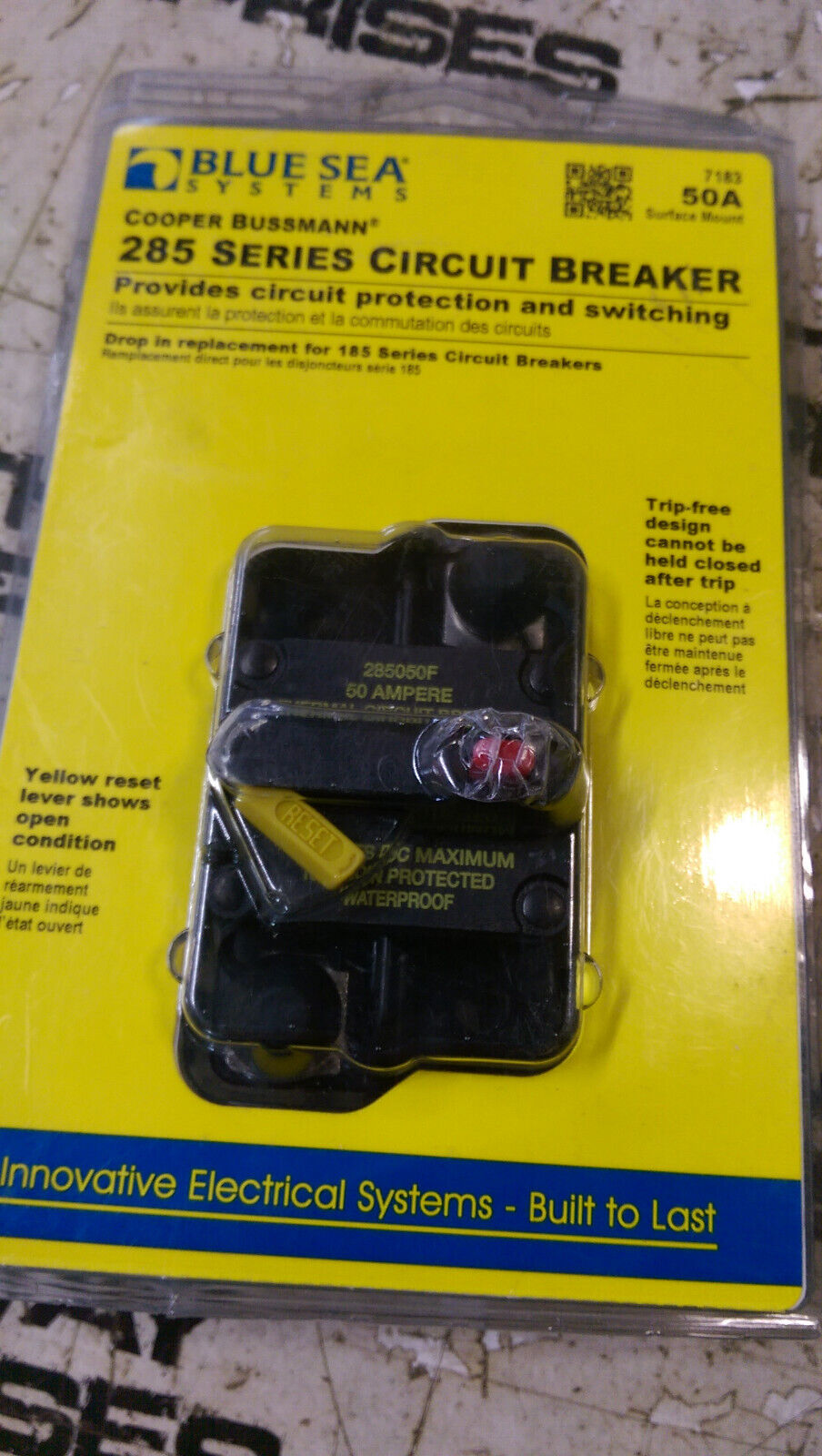 Blue Sea 7183 50 Amp Circuit Breaker Surface Mount 285 Series