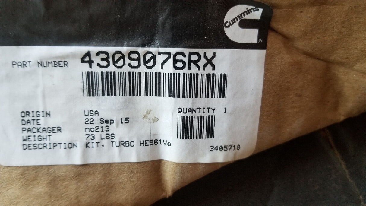 4309076RX 3774601 CUMMINS ISX HE561VE TURBOCHARGER, OEM HOLSET BRAND NEW NO CORE