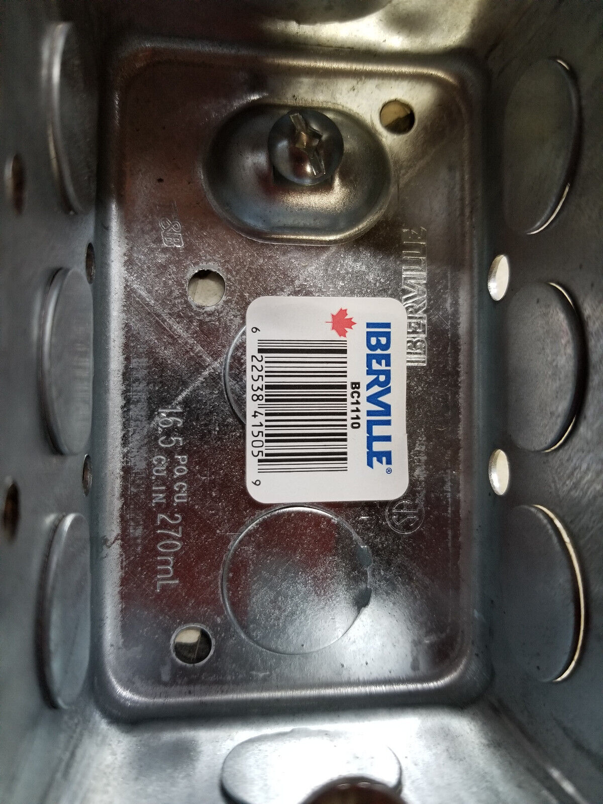 Iberville Utility Receptacle Box BC1110 Outlet Enclosure 4 x 2-3/8 x 1-7/8 New