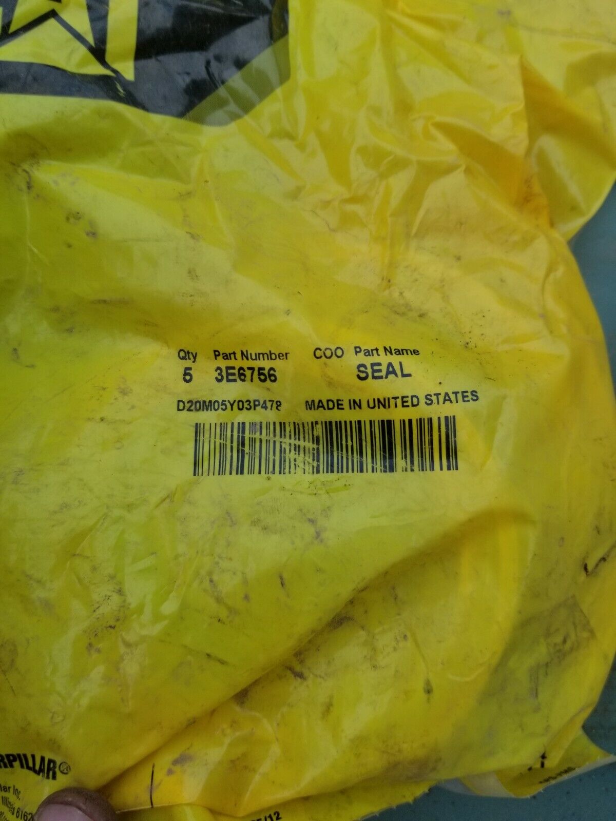 3E-6756: SEAL-PIN CATERPILLAR SEAL QTY OF 5 IN ONE BAG