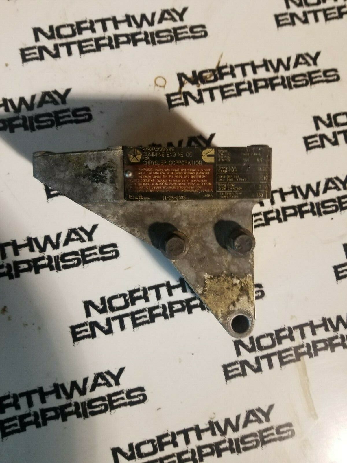 Dodge Ram Cummins 5.9L Engine Bracket 3949413 without bolts