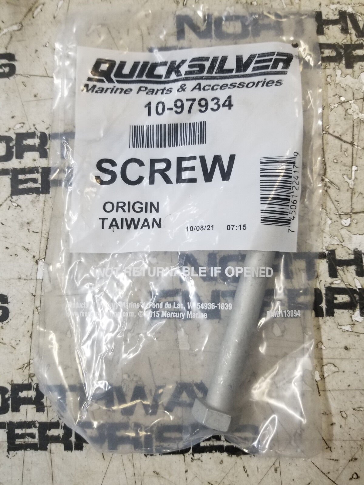 LOT OF 4pc - QUICKSILVER 10-97934 Mercury Screw Bolt