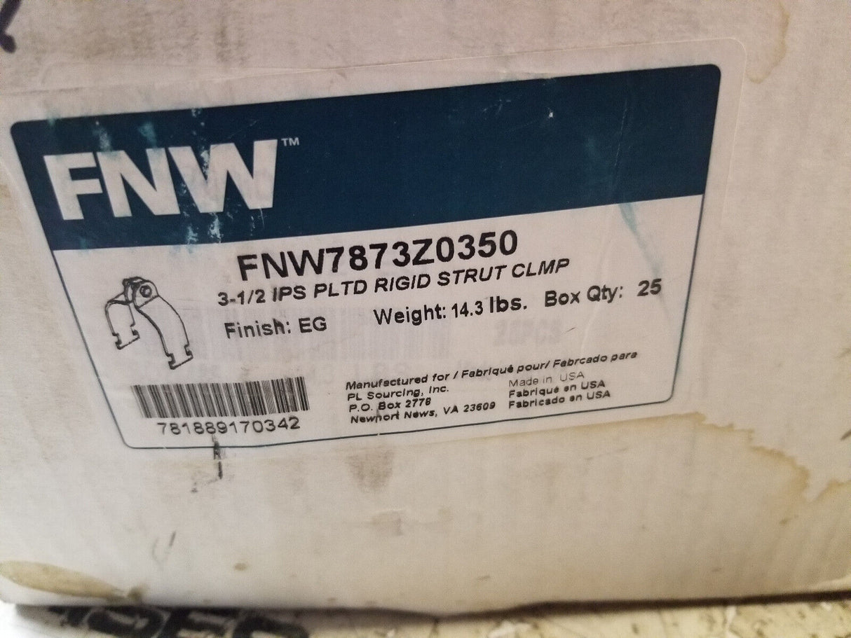 BOX OF 25PC 3-1/2 in. Carbon Steel Rigid Strut Clamp 7873Z0350