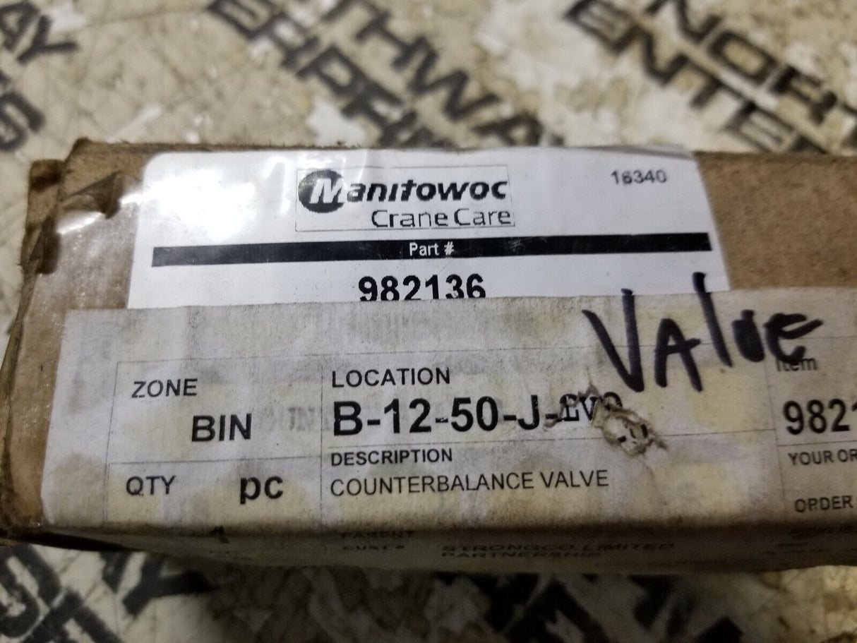 982136 Manitowoc Grove COUNTERBALANCE VALVE