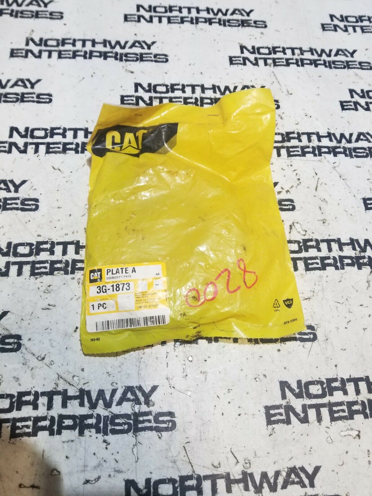 CATERPILLAR 3G-1873 PLATE