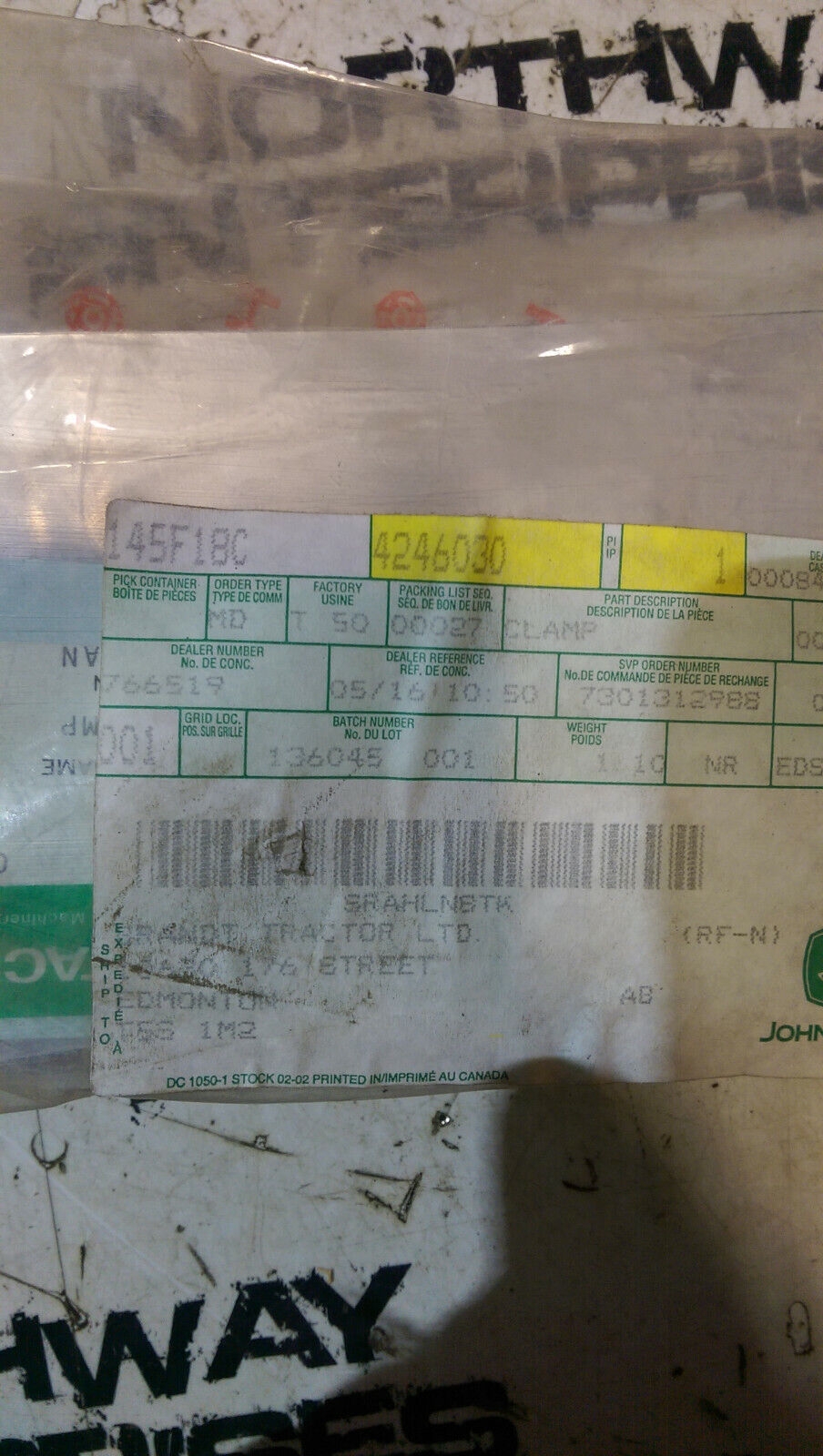 John Deere 4246030 CLAMP