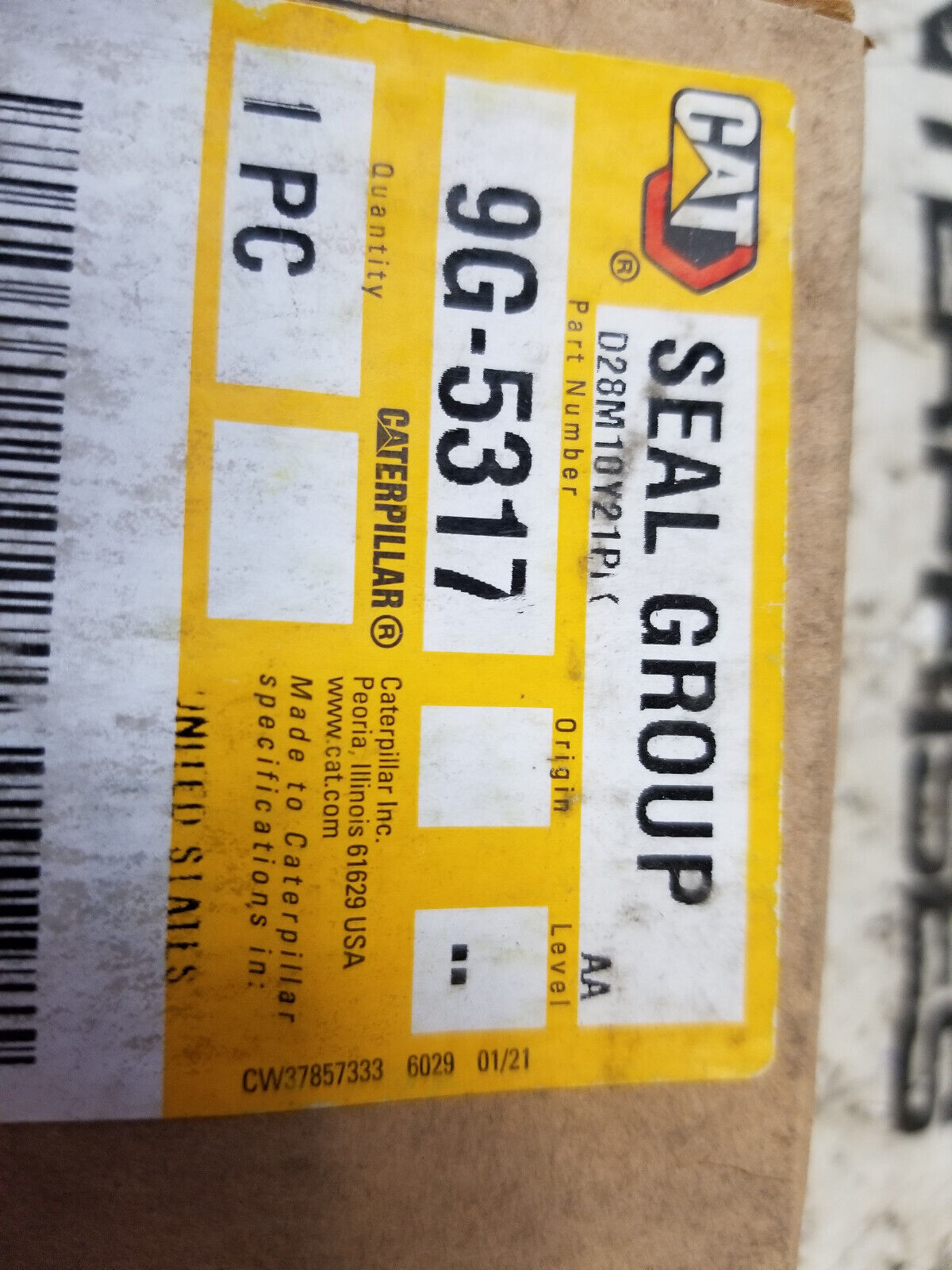 1 BOX WITH 2 SEALS - 9G-5317 256.67mm Outside Diameter Duo Cone Seal 9G5317