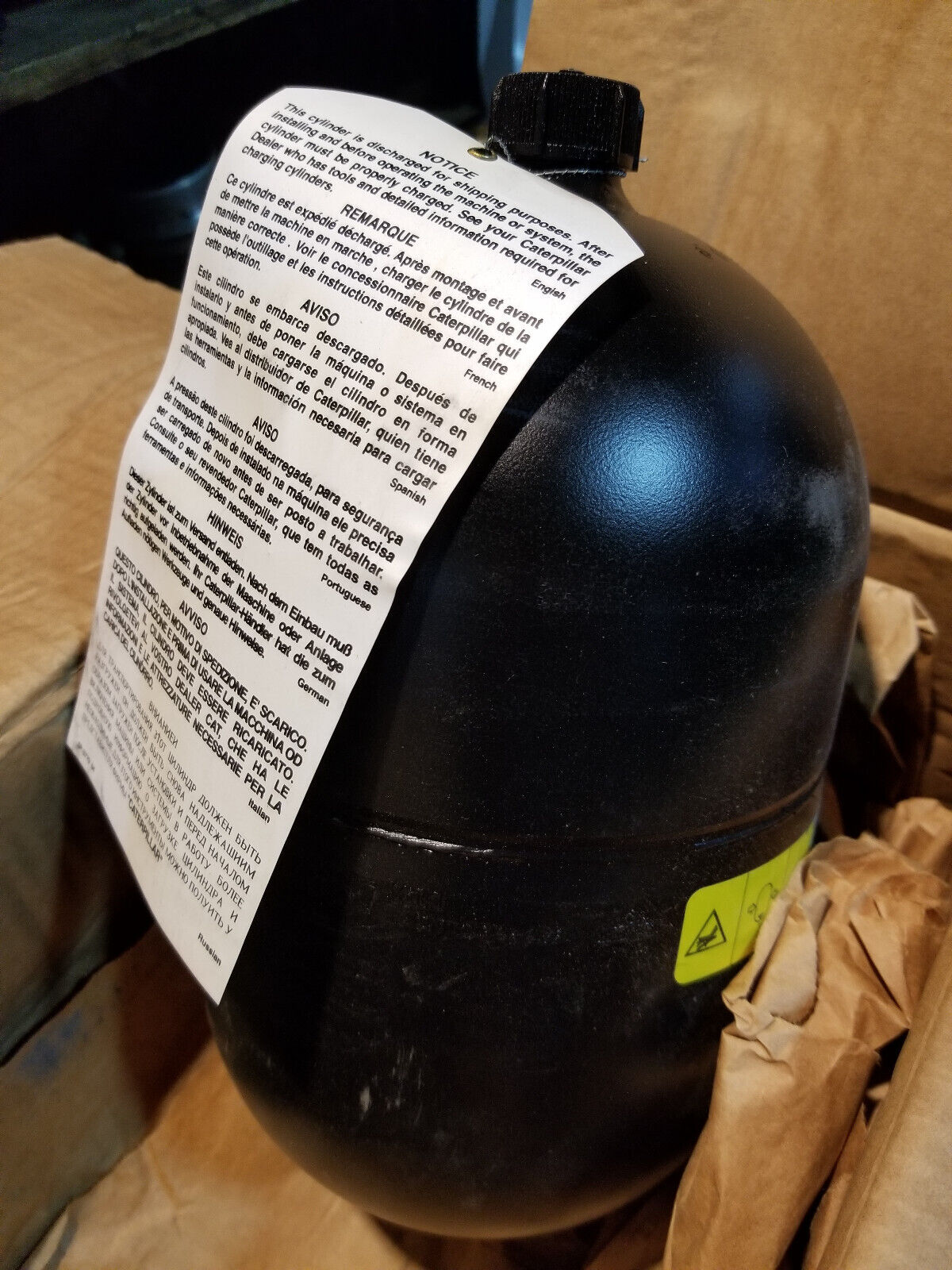 2518266 CATERPILLAR 251-8266 3.45 Liter Compressed Nitrogen Gas Accumulator