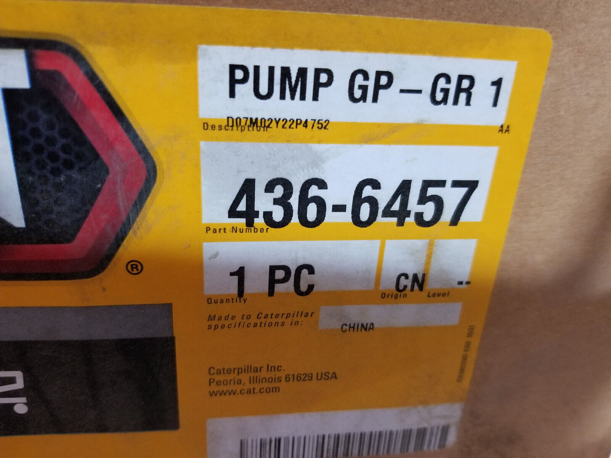 436-6457 CATERPILLAR 1 Section Hydraulic Fluid Gear Pump 4366457 735C 740 GC