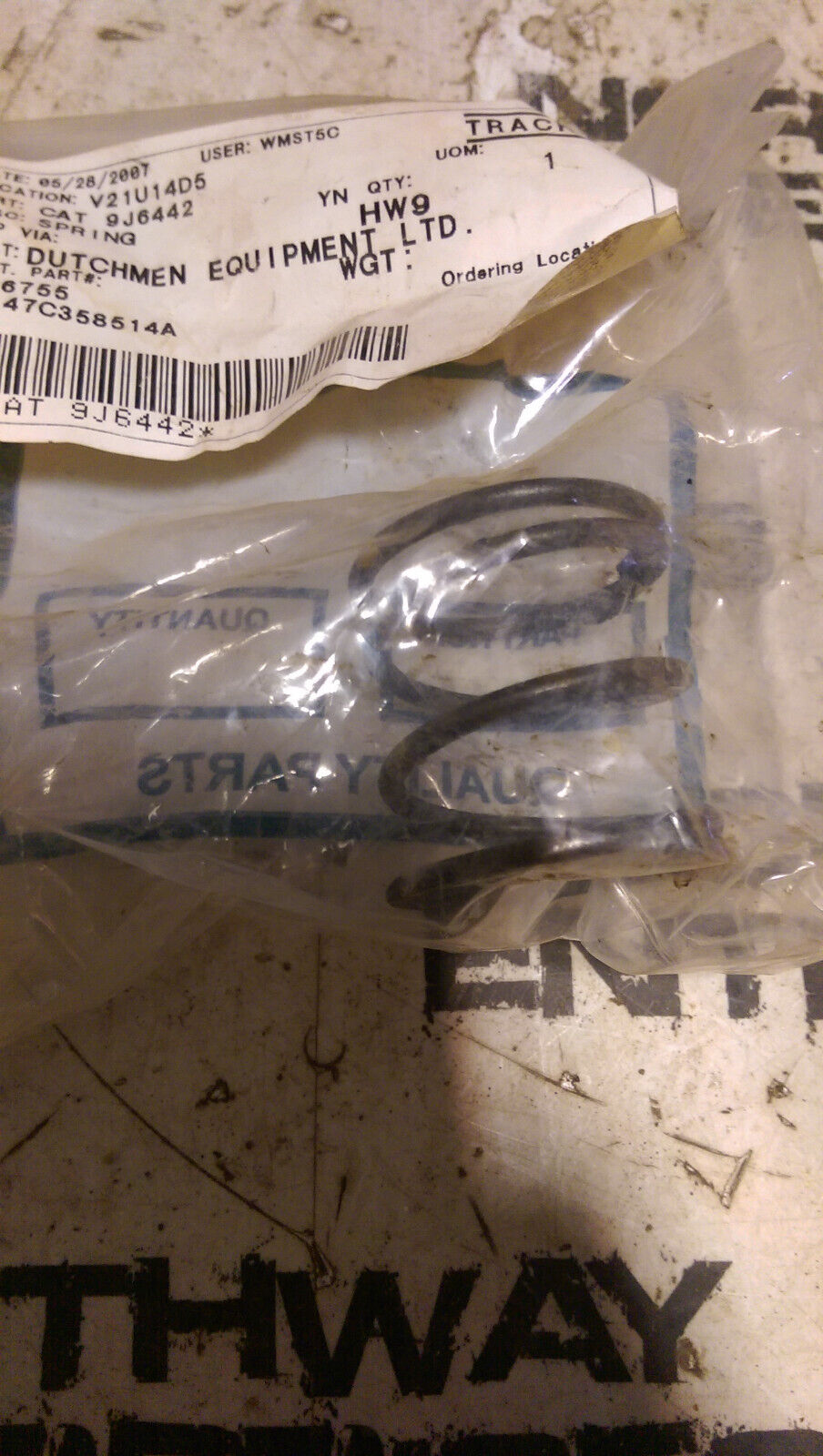 9J-6442 CATERPILLAR SPRING 9J6442