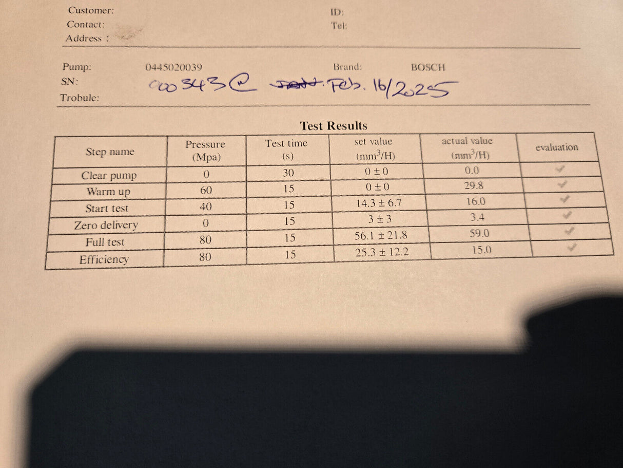 0445020039 2003-2007 Dodge 5.9L Injection Pump FLOW BENCH TESTED