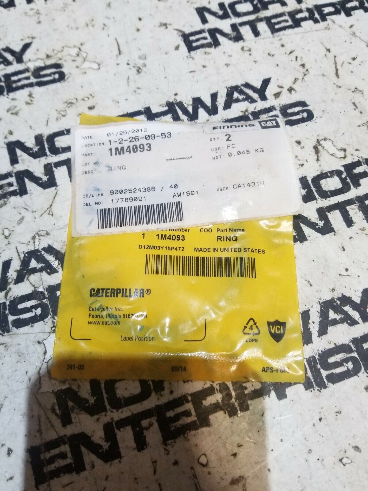 CATERPILLAR 1M4093 1M-4093 RING