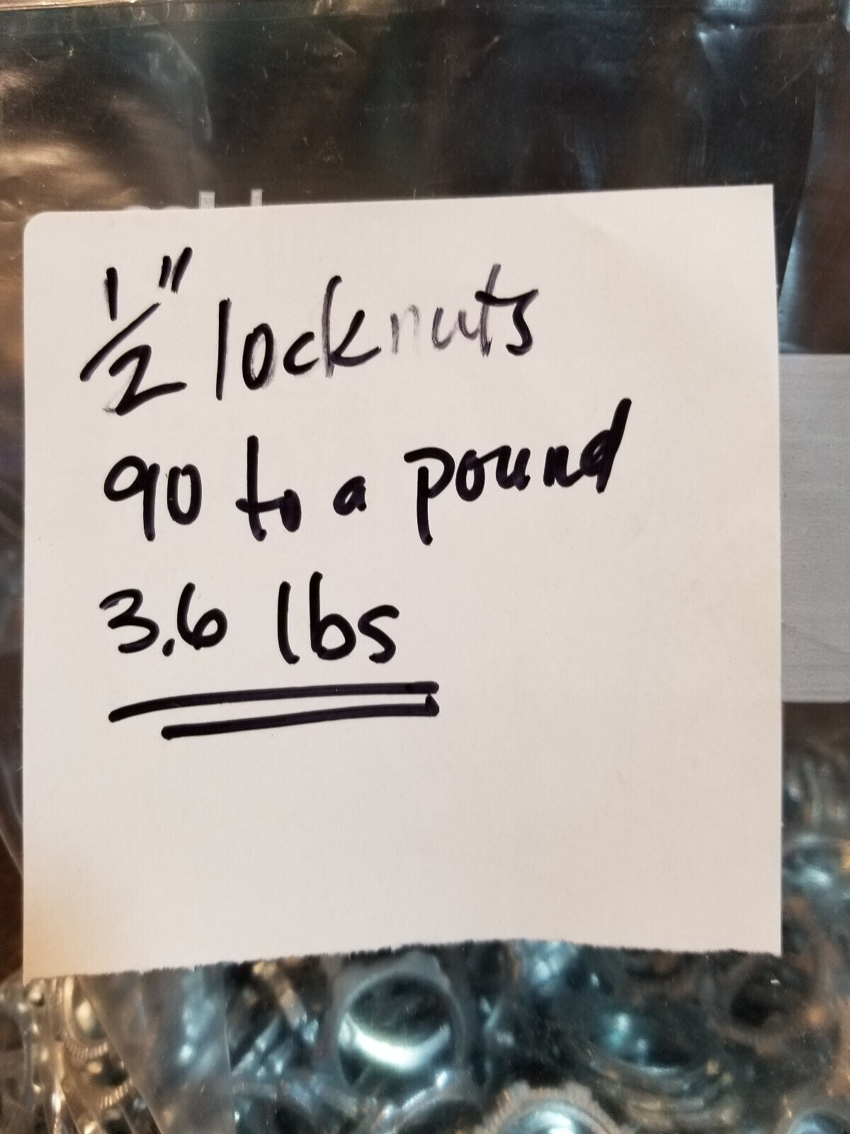 LOT OF 3.6LBS - ROUGHLY (250-300PC) 1/2" STEEL LOCKNUTS