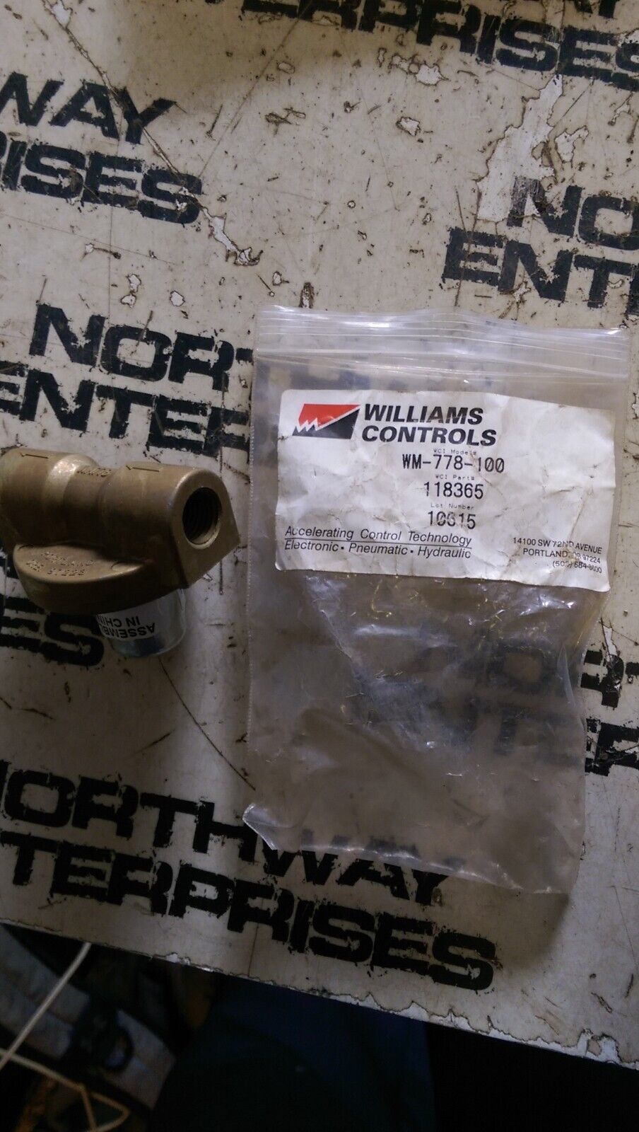 WILLIAMS CONTROLS 118365 - WM778-100 Pressure Protection Valve, 1/8 Inlet Port