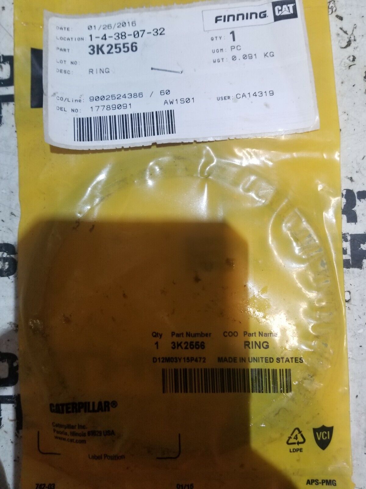 CATERPILLAR 3K2556 3K-2556