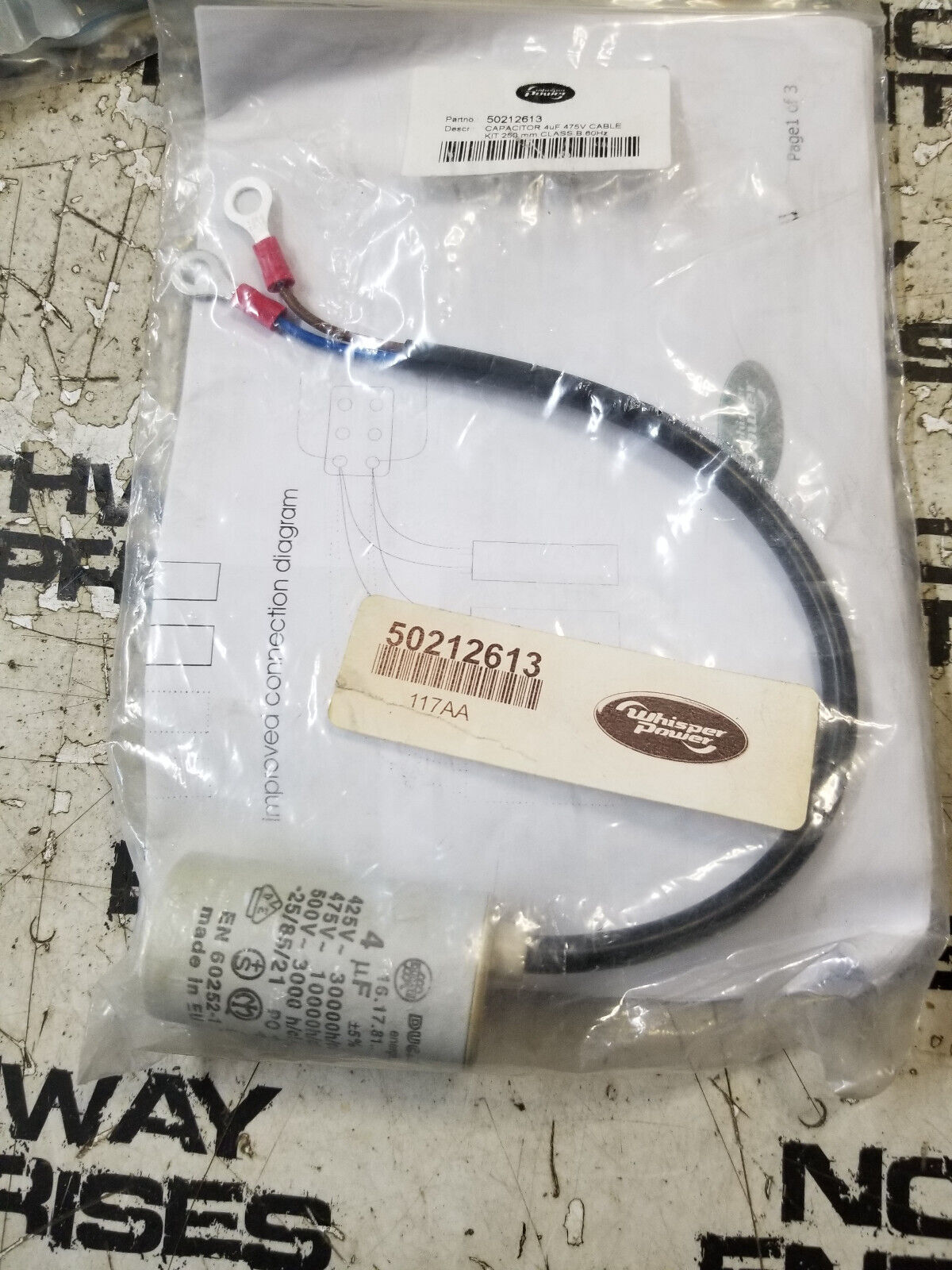 Capacitor 4uF 475V Cable Kit 50212613