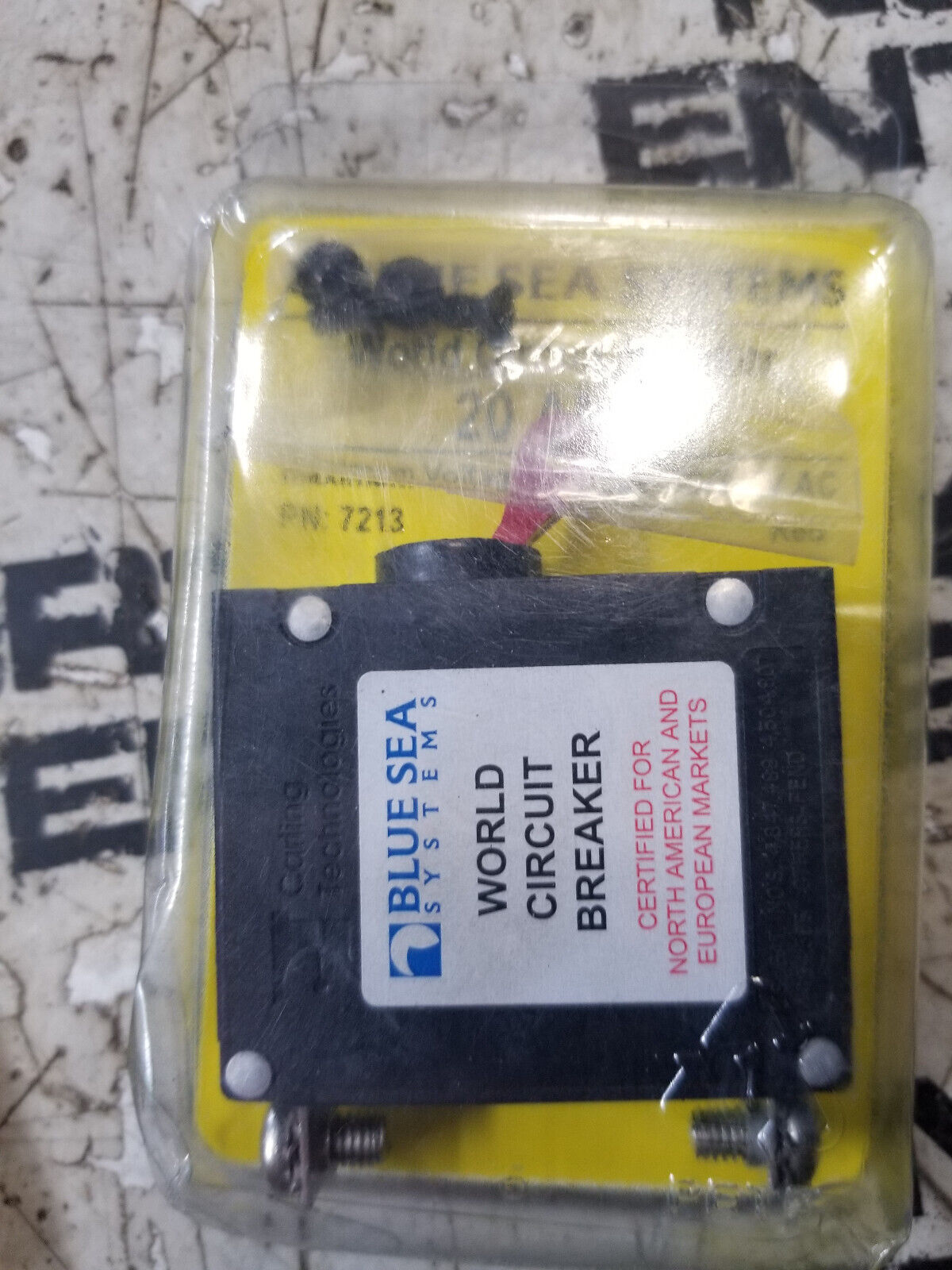 Blue Sea 7213 A-Series Red Toggle Circuit Breaker Single Pole 20A