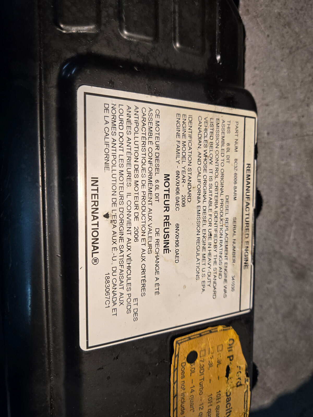 6.0L FORD POWERSTROKE VALVE COVER 1883070c1