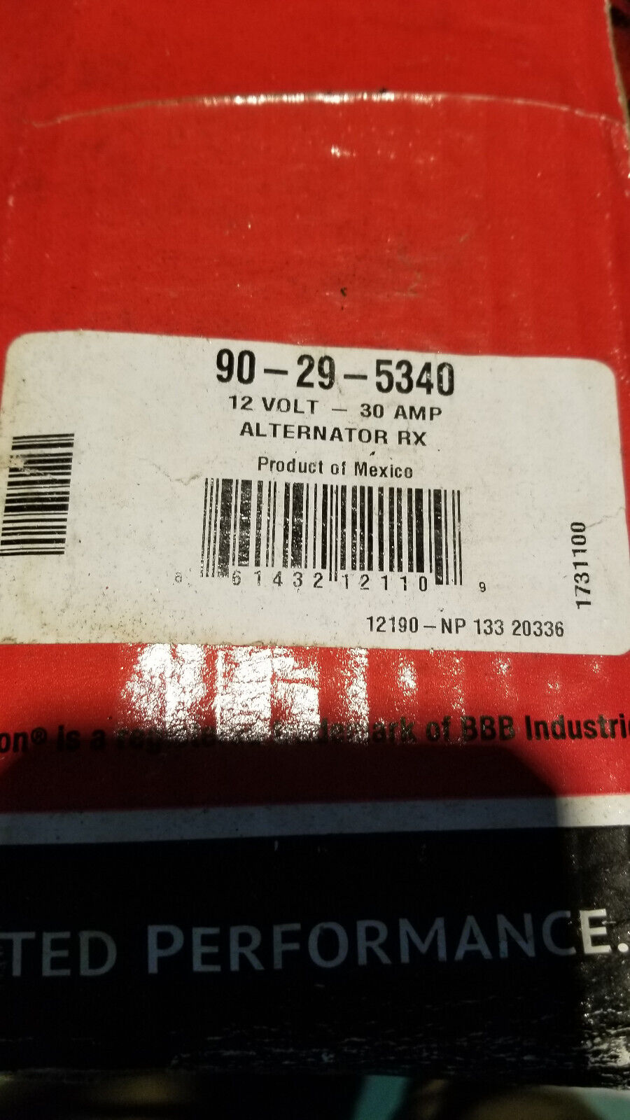 Wilson Hd Rotating Elect 90-29-5340 Alternator 12v, 30 Amp
