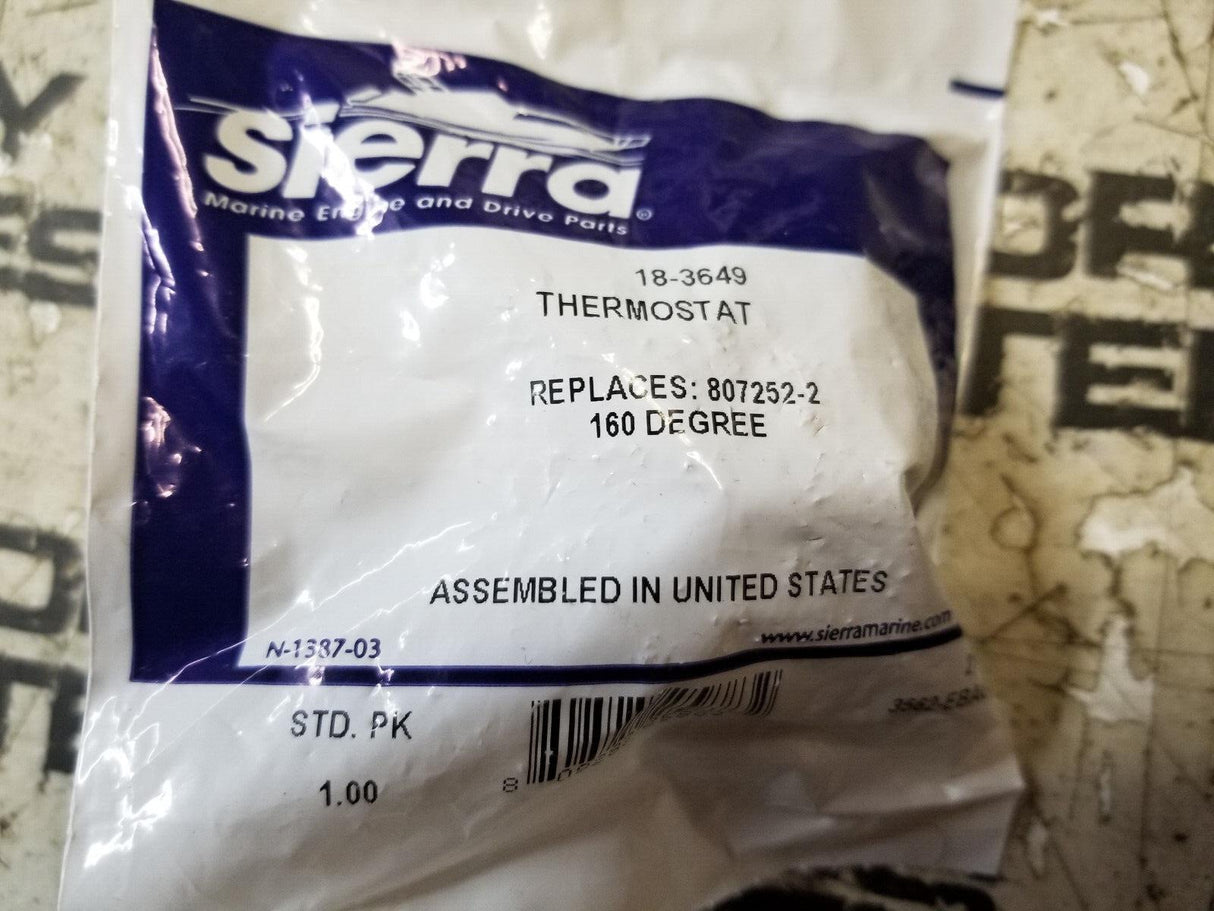 18-3649 MerCruiser 4.3L, 5.0L, 5.7L 160 Degree Thermostat 8M0109441,807252T2,
