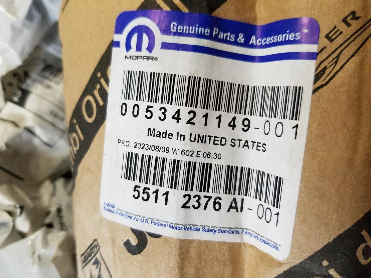 Genuine Mopar Front Door Belt Outer Weatherstrip Right 55112376AI