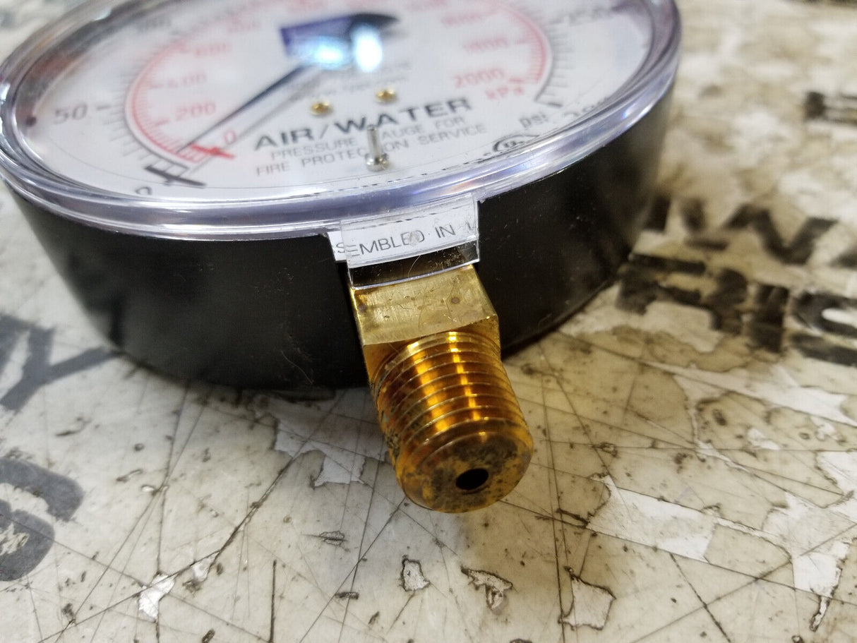 11-553-00A FPPI Air/Water Fire Sprinkler Pressure Gauge 0-300PSI